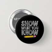 Testen des Tages Kunst für Männer Lehrerprüfung Button (Vorne & Hinten)