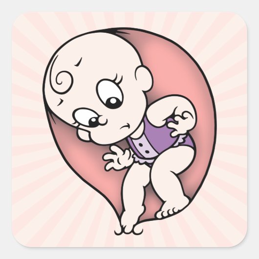 Testen des Wassers Quadratischer Aufkleber (Vorderseite)