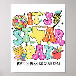 Testen Retro Es ist Sternentag keine Stress tun Ih Poster