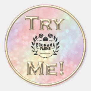 Testen Sie das Golden Tester-Beispiel mit dem Logo Runder Aufkleber