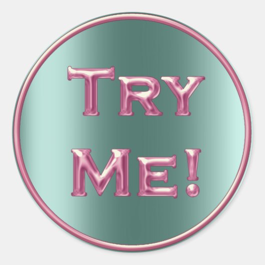 Testen Sie den Aquamarinen Pink-Tester-Beispielcon Runder Aufkleber (Vorderseite)