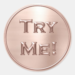 Testen Sie den Blush Rose Gold Tester Beispielcont Runder Aufkleber