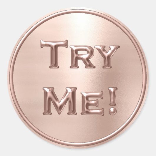 Testen Sie den Blush Rose Gold Tester Beispielcont Runder Aufkleber (Vorderseite)