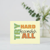 Testen Sie die Hard Accomplish All Postkarte (Stehend Vorderseite)