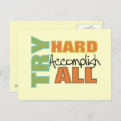 Testen Sie die Hard Accomplish All Postkarte (Vorne/Hinten)
