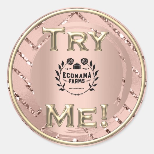 Testen Sie die Me-Logo-Rose Moderner Testcontainer Runder Aufkleber (Vorderseite)