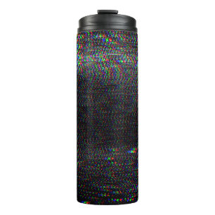 Testen Sie Glitch Textur. Thermosbecher