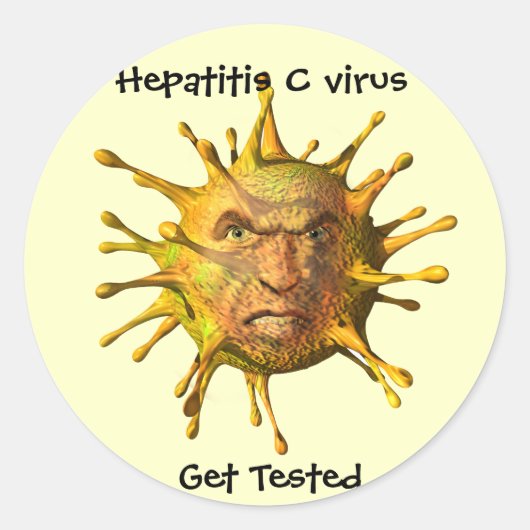 Testen Sie Hepatitis C-Virus-Aufkleber Runder Aufkleber (Vorderseite)