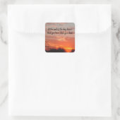 Testen Sie Ihr Hübsches Sonnenuntergang positiv in Quadratischer Aufkleber (Tasche)