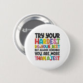 Testen Sie Ihren Testtag am härtesten. Button (Vorne & Hinten)