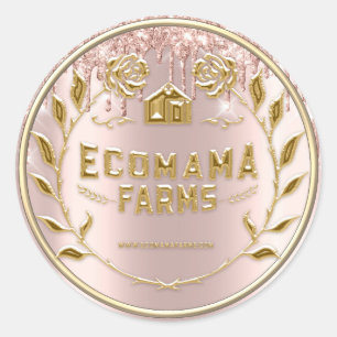 Testen Sie Me Logo-Rose-Tropfen Testbeispiele Runder Aufkleber