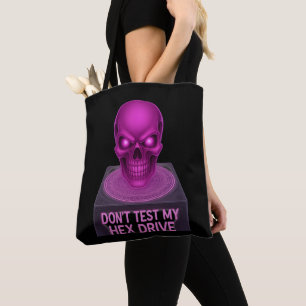 Testen Sie mein Hex-Laufwerk nicht - Lila SchädelT Tasche