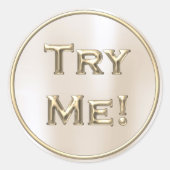 Testen Sie mir Ivory Gold Gray für Tester-Beispiel Runder Aufkleber (Vorderseite)