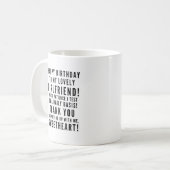 Testen von Freundinnenhaftigkeit zum Geburtstag Kaffeetasse (Vorderseite Links)