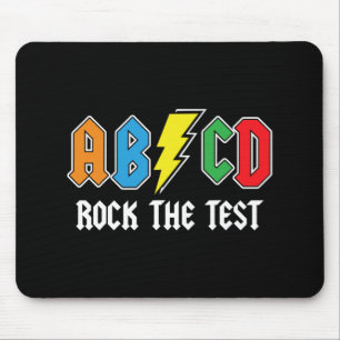 Testen von Retro Abcd Rock The Test Day Funny Scho Mousepad
