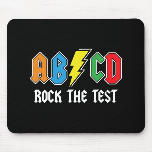 Testen von Retro Abcd Rock The Test Day Funny Scho Mousepad (Vorne)