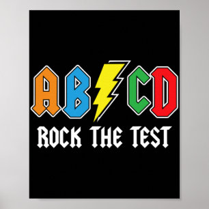Testen von Retro Abcd Rock The Test Day Funny Scho Poster