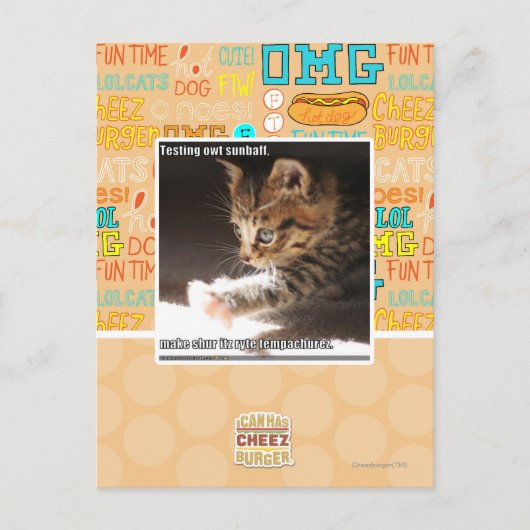 Testen von Sonnen Postkarte (Vorderseite)