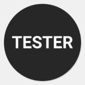 Tester Sticker - Schwarz mit weißer Aufnahme (Vorderseite)