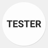 Tester Sticker - Weiß mit schwarzer Aufnahme (Vorderseite)