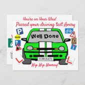 Testfahrten bestanden Herzlichen Glückwunsch Postkarte (Vorne/Hinten)
