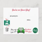 Testfahrten bestanden Herzlichen Glückwunsch Postkarte (Rückseite)