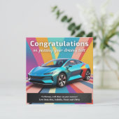 Testfahrten - Farbenfrohe moderne Herzlichen Glück Karte (Stehend Vorderseite)