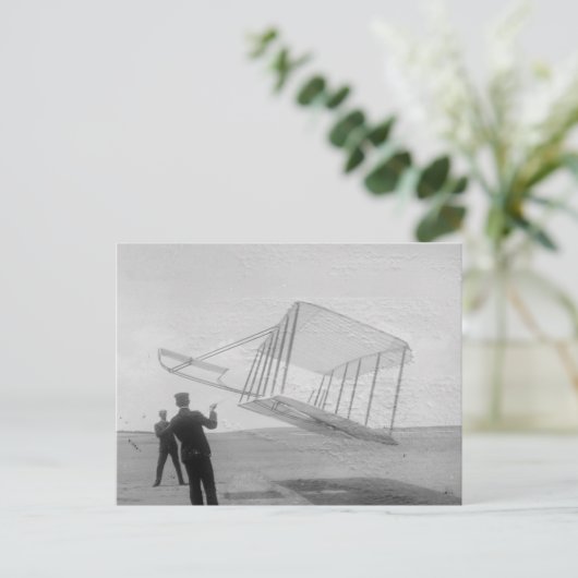 Testflug der Wright Brothers Postkarte (Stehend Vorderseite)