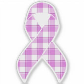 Testicular Cancer Awareness Plaid Purple Ribbon Aufkleber (Vorderseite)