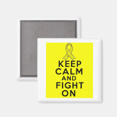 Testicular Cancer Keep Calm and Fight On Magnet (Vorderseite/Rückseite)