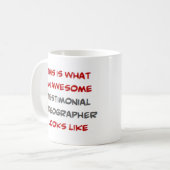 Testimonial Videograph, Awesome Kaffeetasse (Vorderseite Links)