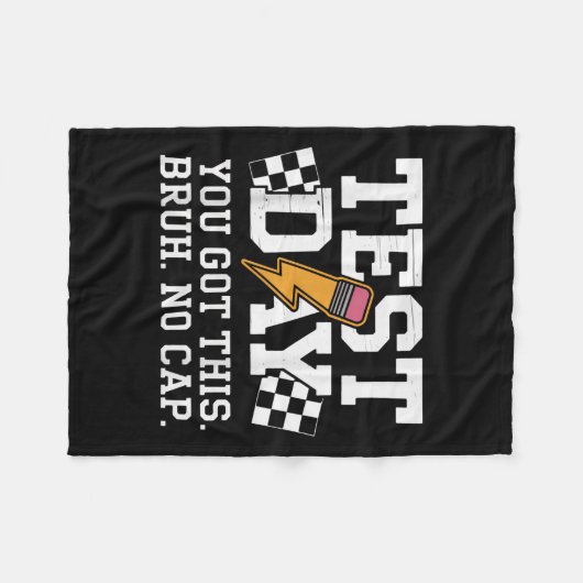Testing Day Bruh No Cap Motivation  Fleecedecke (Vorderseite (Horizontal))
