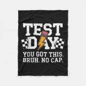 Testing Day Bruh No Cap Motivation Fleecedecke (Vorderseite)