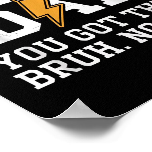 Testing Day Bruh No Cap Motivation  Poster (Ecke)