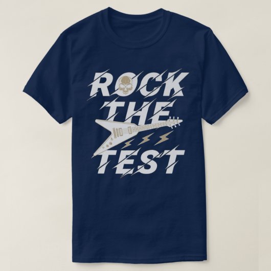 Testing Day Teacher Rock the Test Guitar Teacher T T-Shirt (Design vorne)
