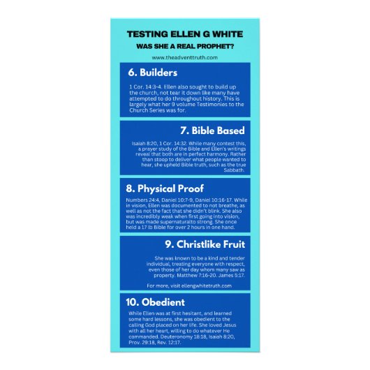 Testing Ellen G. White Werbekarte (Hinten)