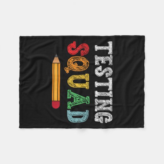 Testing Squad Costume Test Day Teacher Student Fun Fleecedecke (Vorderseite (Horizontal))