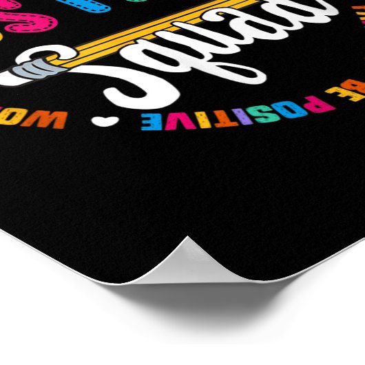 Testing Squad Motivational Test Day Words Heart Te Poster (Ecke)