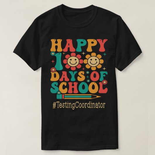 Testkoordinator glücklich 100. Schulwochenende T-Shirt (Design vorne)