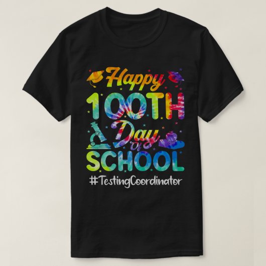 Testkoordinator glücklich 100. Schulwochenende T-Shirt (Design vorne)