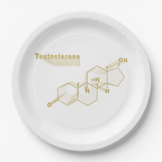 Testosteron-Goldformel Pappteller (Vorderseite)