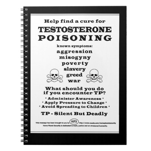 Testosteron-Vergiftung Notizblock (Vorderseite)