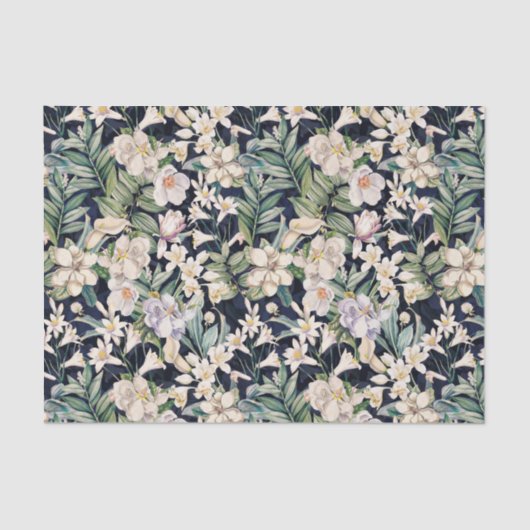 Testpapier für Vintage tropische Blume Seidenpapier (Vorderseite)