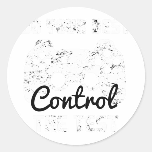 Testprüfungstermins-Game-Controller Runder Aufkleber (Vorderseite)