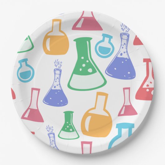 Teströhrchen Glasröhrchen Laborwissenschaftler Che Pappteller (Vorderseite)