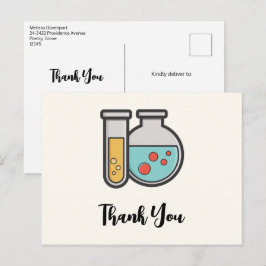 Teströhre und Beaker für Chemie Vielen Dank Postkarte