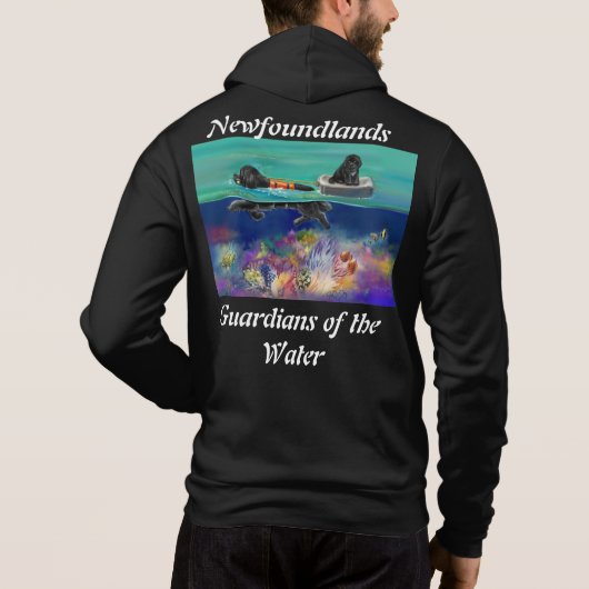 Testschwarzer Newf 2024-Reißverschluss Hoodie (Rückseite)