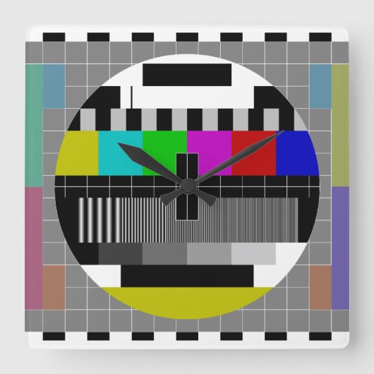 Testsieb Quadratische Wanduhr (Vorderseite)