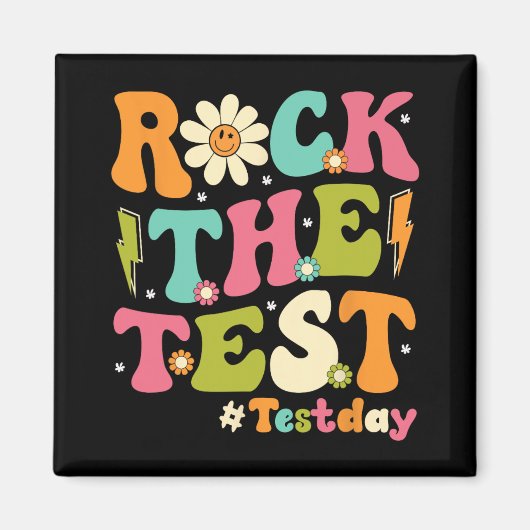 Testtag für den Retro Groovy Teacher Testtag Magnet (Vorne)