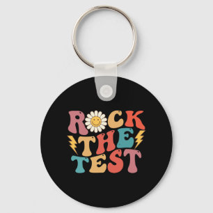 Testtag für den Retro Groovy Teacher Testtag Schlüsselanhänger